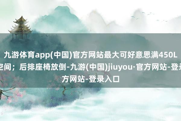 九游体育app(中国)官方网站最大可好意思满450L储物空间；后排座椅放倒-九游(中国)jiuyou·官方网站-登录入口