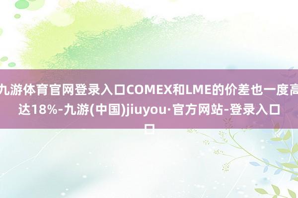 九游体育官网登录入口COMEX和LME的价差也一度高达18%-九游(中国)jiuyou·官方网站-登录入口